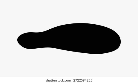 Forma negra Abstractas sobre un fondo blanco. La forma es fluida y orgánica, creando un contraste con el espacio blanco. Diseño simple, abstracto y audaz. Vector de forma gráfica creativa.