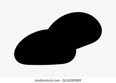 Abstract black shape resembling a cloud. Simple, minimalistic design. Abstract form, black silhouette, cloud-like. Minimalist art, abstract shape, black cloud. Doodle illustration vector.