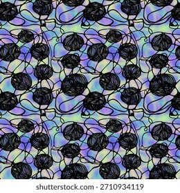
Abstract black shapes on a colored background, vector
