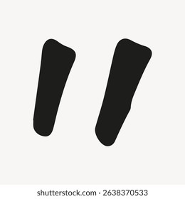 Abstract black shapes on a white background. Two irregular black shapes, simple and minimalistic. Black shapes contrast with white. Abstract and minimal design. Cute doodle vector.