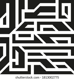 Abstract black shapes pattern. Vector monochromatic geometric illustration.