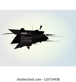 Abstract black sharp explosion design text box vector background