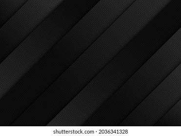 Resumen de rayas diagonales brillantes negras sobre la textura de la rejilla de fondo oscuro. Ilustración del vector