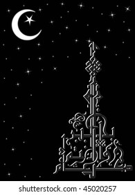 abstract black shiny star background with holy zoha