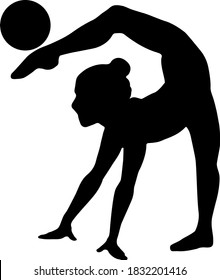 	
abstract black silhouette of a gymnast