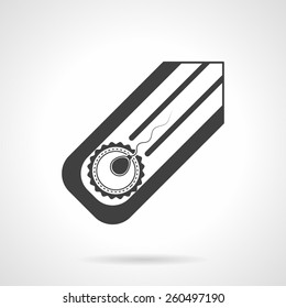 Abstract black silhouette vector icon for fertilization in vitro on white background background.