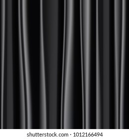 Abstract Black Silk Fabric Background. EPS10 Vector