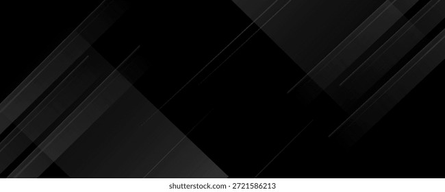 El negro abstracto y el plateado son de color gris claro con blanco El degradado es la superficie con Plantillas de textura metálica Líneas suaves Tecnología de fondo diagonal Negro Oscuro Elegante Limpio Moderno.
