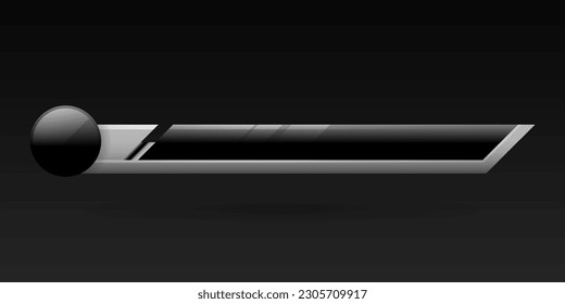 Abstract black and silver lower third screen gui title banner for video broadcast