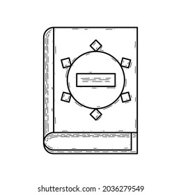 Resumen De La Línea Simple Negro Dibujo De Estilo De Diseño Del Elemento De Contorno De Doodle Aislado En El Fondo Blanco Ilustración Para La Lectura, Educación, Relax
