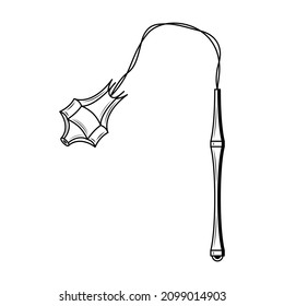 Abstrakte Schwarze einfache Linie Brush Weapon Doodle Outline Element Vektordesign-Skizze einzeln auf weißem Hintergrund Illustration für Krieg, Schlacht