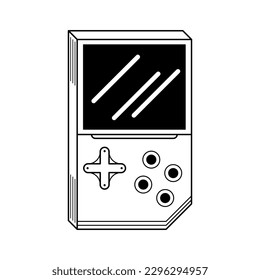 Abstract Black Simple Line Game Console Technology Doodle Outline Element Vector Design Style Sketch Isolated On White Background Illustration