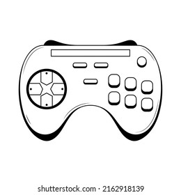 Abstract Black Simple Line Gamepad Controller Technology Doodle Outline Element Vector Design Style Sketch Isolated On White Background Illustration