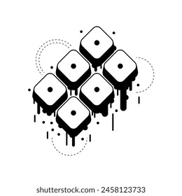 Abstract Black Simple Line Gamers Electronic Keyboard Keycap Technology Doodle Outline Element Vector Design Style Sketch Isolated On White Background Illustration