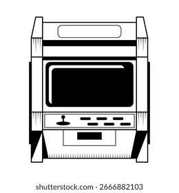Línea Abstractas Negra Simple Juegos De Máquina De Arcade Vieja Jugar Doodle Outline Elemento Diseño De Vector Estilo Sketch Aislado En Fondo Blanco Ilustración
