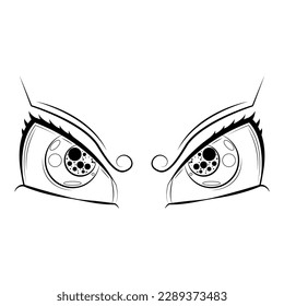 Abstrakte Schwarze einfache Linie Menschen menschliche Augen Doodle Rahmenelement Vectordesign-Style-Skizze einzeln auf weißem Hintergrund Illustration