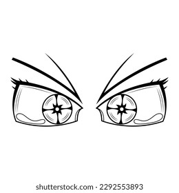 Abstract Black Simple Line People Human Eye Doodle Outline Element Vector Design Style Sketch Isolated On White Background Illustration