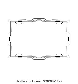 Abstract Black Simple Line Rectangular Frame Doodle Outline Element Vector Design Style Sketch Isolated Illustration For Wedding And Banner