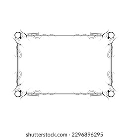Resumen Línea simple negra Rectangular Marco Rectangular Esbozo De Esbozo De Esbozo De Diseño De Vector Isolación Isolación Ilustración Para Boda Y Cartel