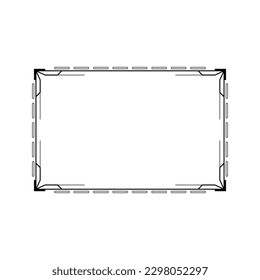 Abstract Black Simple Line Rectangular Frame Doodle Outline Element Vector Design Style Sketch Isolated Illustration For Wedding And Banner