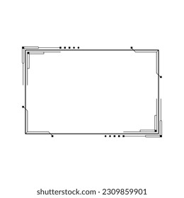 Abstract Black Simple Line Rectangular Frame Doodle Outline Element Vector Design Style Sketch Isolated Illustration For Wedding And Banner