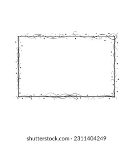 Resumen Línea simple negra Rectangular Marco Rectangular Esbozo De Esbozo De Esbozo De Diseño De Vector Isolación Isolación Ilustración Para Boda Y Cartel