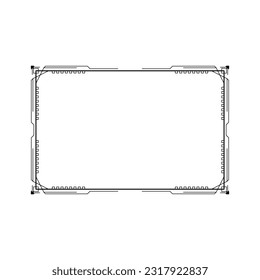 Abstract Black Simple Line Rectangular Frame Doodle Outline Element Vector Design Style Sketch Isolated Illustration For Wedding And Banner