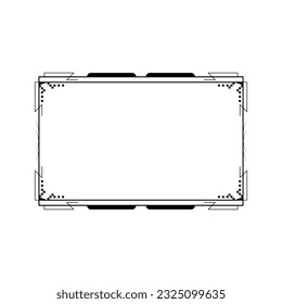 Abstract Black Simple Line Rectangular Frame Doodle Outline Element Vector Design Style Sketch Isolated Illustration For Wedding And Banner