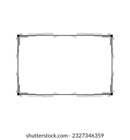 Abstract Black Simple Line Rectangular Frame Doodle Outline Element Vector Design Style Sketch Isolated Illustration For Wedding And Banner