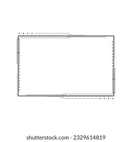 Abstract Black Simple Line Rectangular Frame Doodle Outline Element Vector Design Style Sketch Isolated Illustration For Wedding And Banner