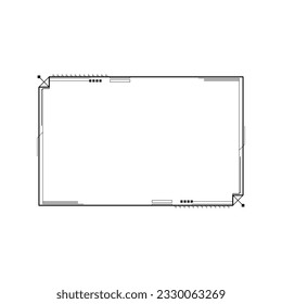 Abstract Black Simple Line Rectangular Frame Doodle Outline Element Vector Design Style Sketch Isolated Illustration For Wedding And Banner