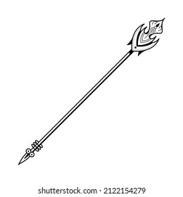 Resumen De Color Negro Sencillo Lazo Lámina Arma De Doodle Esbozo De Estilo Vector De Diseño Aislado En Fondo Blanco Ilustración Para Guerra, Batalla