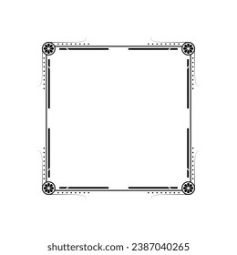 Abstrakter, einfacher Schwarzer Linienplatz mit Leaf-Blättern Frame Blumen Doodle Outline Element Vector Design Style Skizze isoliert Illustration für Hochzeit und Banner