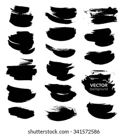 Abstract black smears isolated on white background