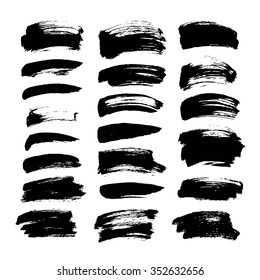 Abstract black smears isolated on white background