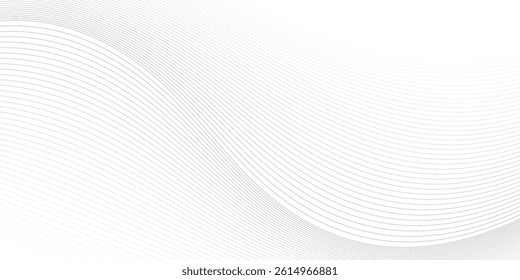 Abstract Black smooth wave on a white background. Dynamic sound wave. Design element. Vector illustration. 
