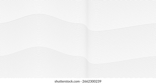 Onda lisa negra Abstractas sobre un fondo blanco. Onda de sonido dinámica. Elemento de diseño. Ilustración vectorial. 