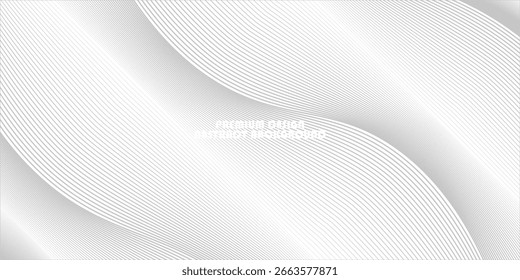 Onda lisa negra Abstractas sobre un fondo blanco. Onda de sonido dinámica. Elemento de diseño. Vector EPS 10