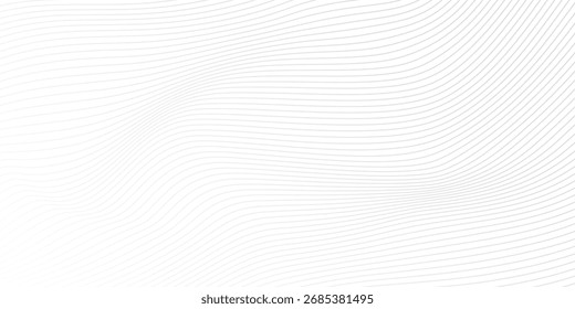 Onda lisa negra Abstractas sobre un fondo blanco. Onda de sonido dinámica. Elemento de diseño.