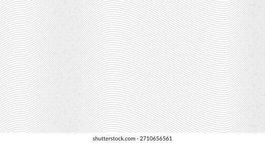 Abstract Black smooth wave on a white background. Dynamic sound wave. Design element. Vector illustration. 