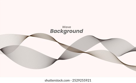 Abstrato preto ondas suaves no fundo branco. Ondas sonoras dinâmicas. Elementos de design. Ilustração vetorial. Adequado para cartazes, banners, etc. eps 10