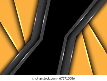 Abstract black space on yellow gray metal design modern futuristic creative background vector illustration.
