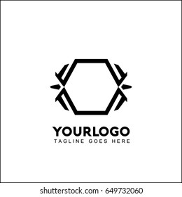 Abstract Black Spider on White Background. Logotype. Your text. Vector illustration.