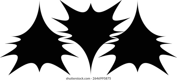 Abstract black spiky shapes design element