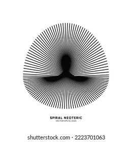 Abstract black spiral design concept. Creative Circle line style isolated on white background for symbol, brand identity, technology, and business. Vector, 2022-2023