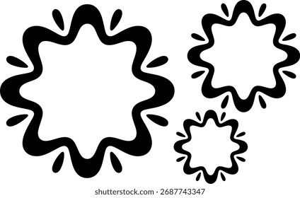 Formas negras Abstractas del chapoteo en el fondo blanco con el espacio vacío para el texto