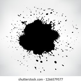 Abstract black splashes background.Paint splatters for your design. 
