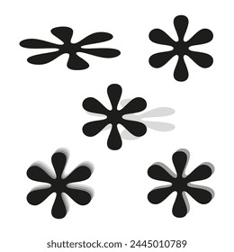 Abstract black splats. Inkblot shapes. Vector graphic elements. Vector illustration. EPS 10.