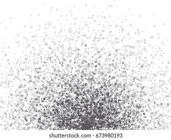 Abstract black spray on white background, ash particles. Spray effect, exploding, black drops. Grunge effect, spread texture, noise, vector ink backdrop.