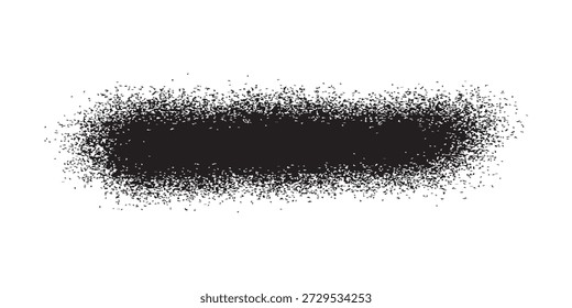 Pincelada Abstractas en spray negro con un borde áspero y texturizado, aislado sobre un fondo blanco limpio, creando un efecto de arte grunge o urbano.